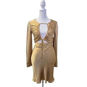 Shona Joy Felicity Long Sleeve Cut Out Mini Dress Size 2